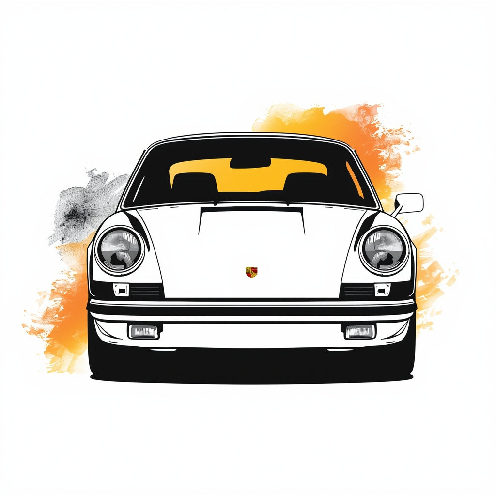 Porsche 911 Watercolor Illustration T-Shirt